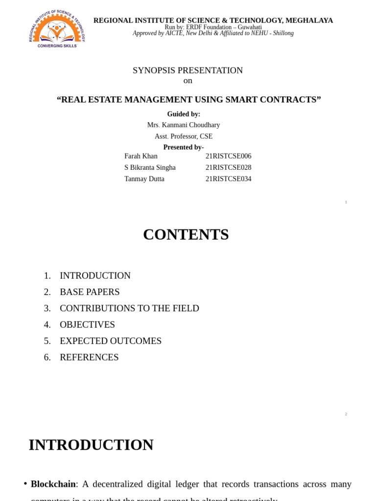 Real Estate Management with Smart Contracts | PDF