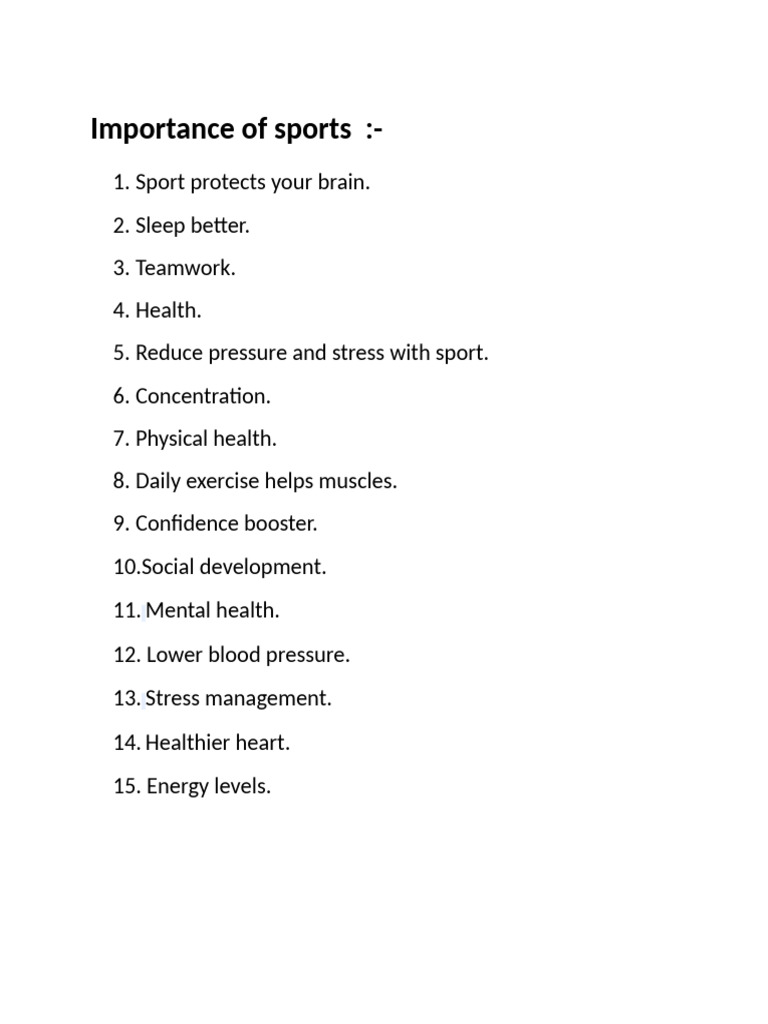 Importance Of Sports Pdf – The Importance of Sports in Daily Life – TGTOEC