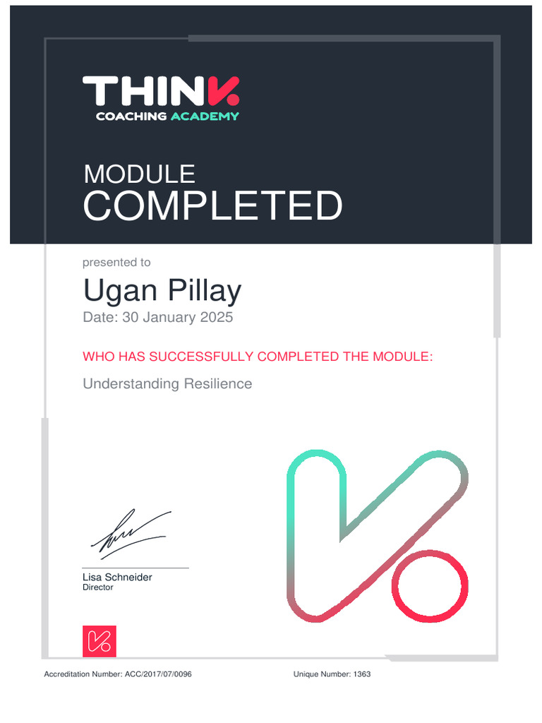 Completion of Understanding Resilience Module | PDF