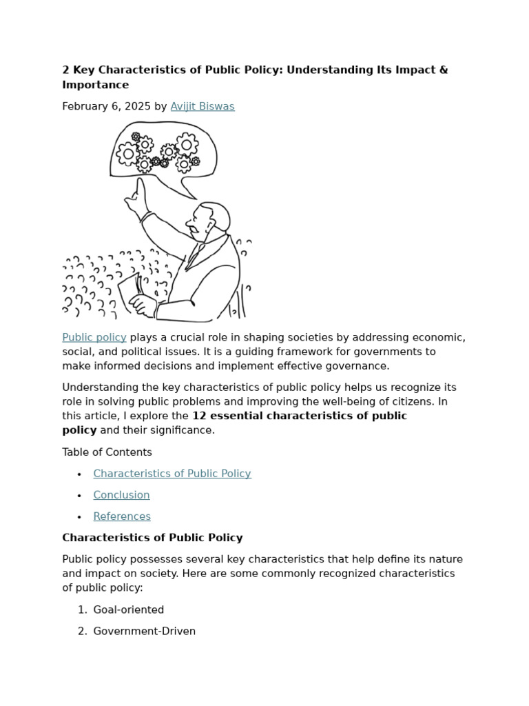 Key Characteristics of Public Policy | PDF | Policy | Governance