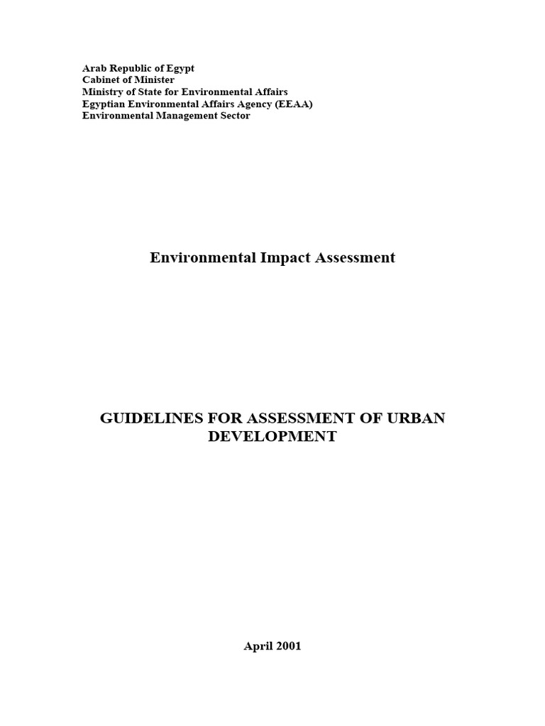 Urban Development EIA Guidelines Egypt | PDF | Environmental Impact ...