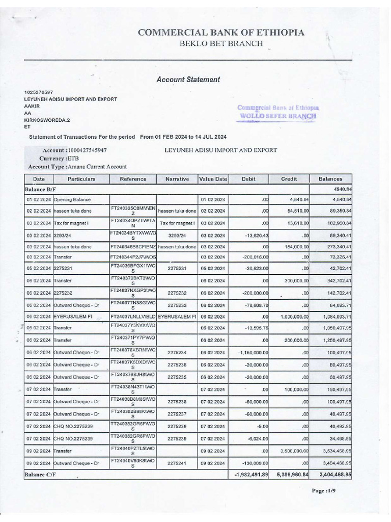 Recent Bank Statement | PDF