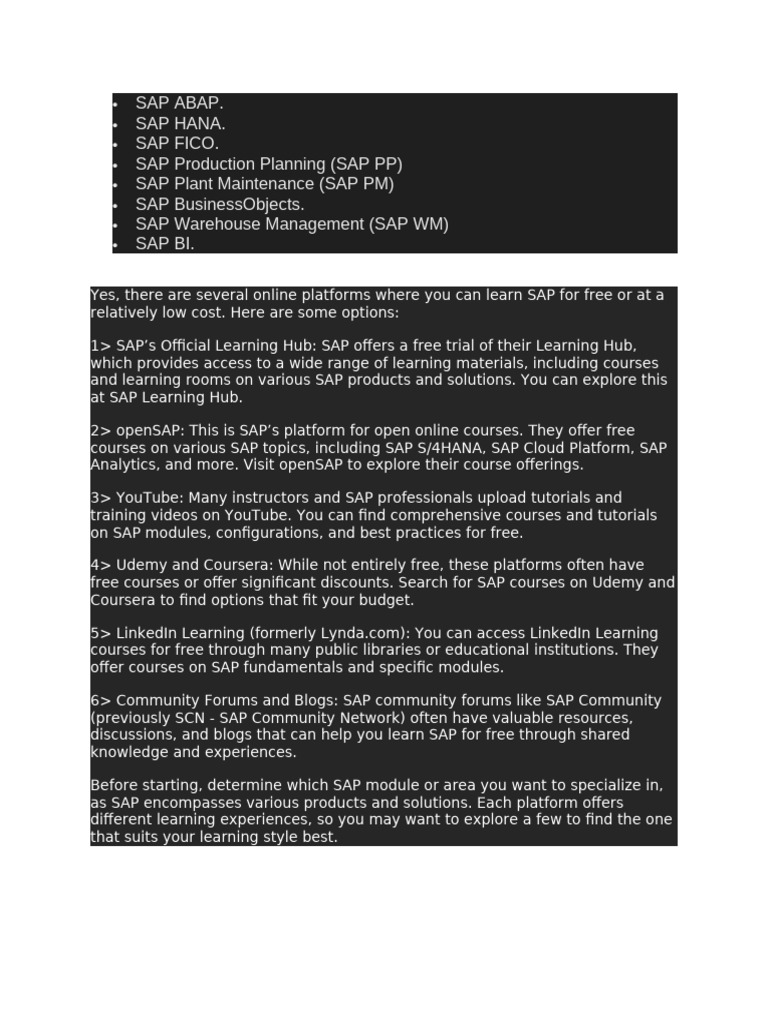 SAP | PDF