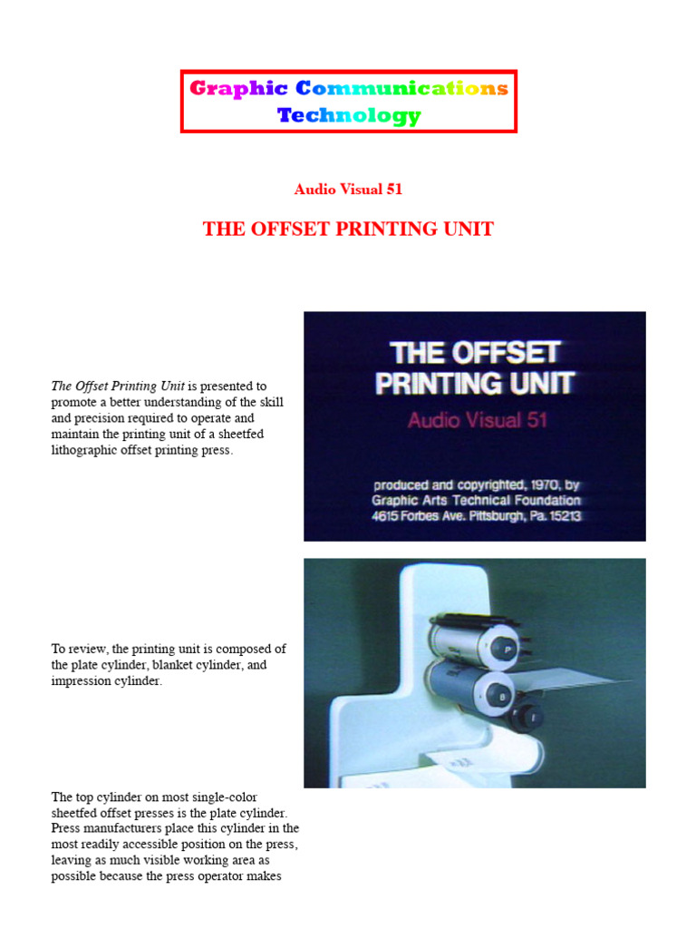 Offset Printing Unit Overview | PDF | Gear | Mechanical Engineering