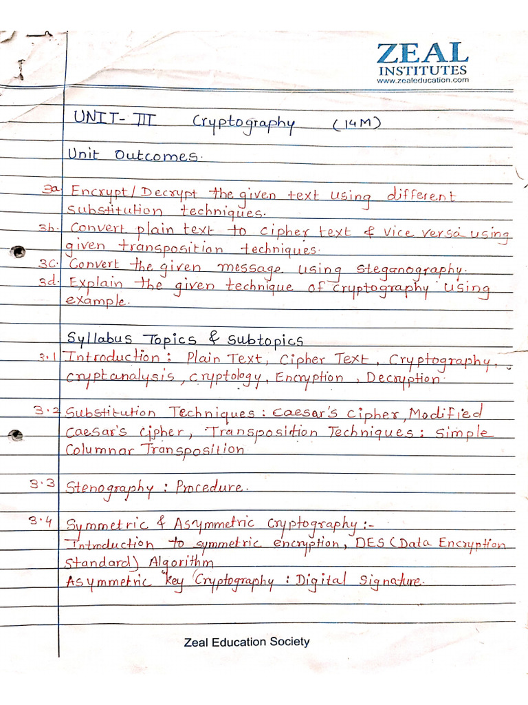 Unit 3 Cryptography - Organized | PDF