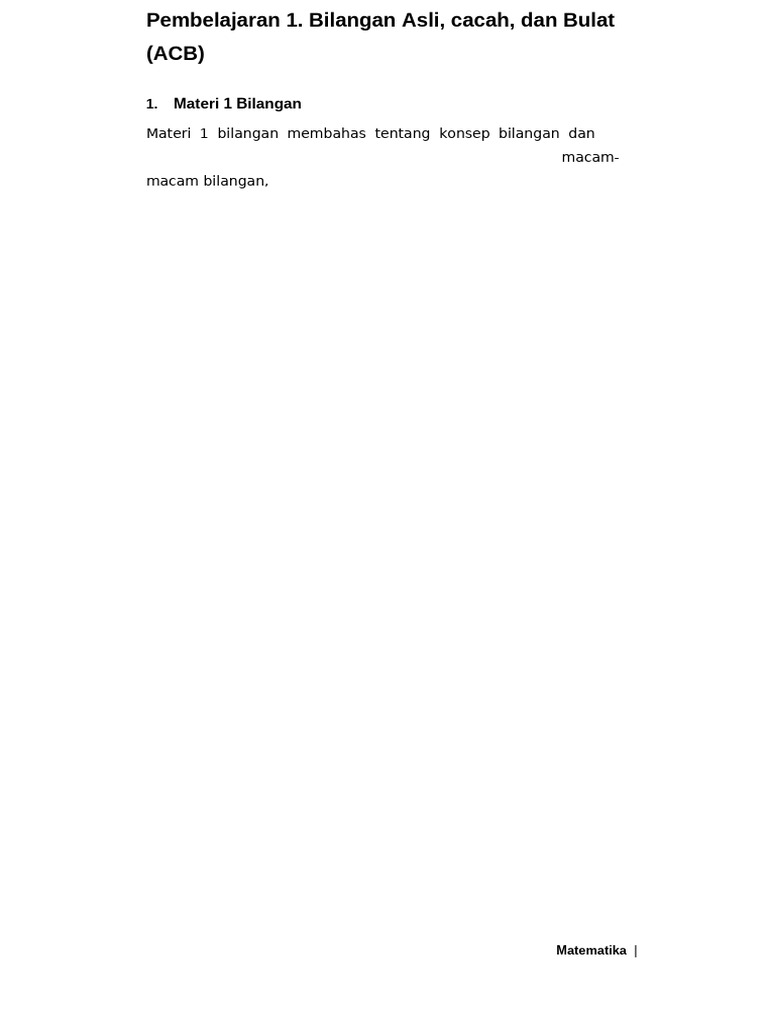 Konsep dan Jenis Bilangan dalam Matematika | PDF