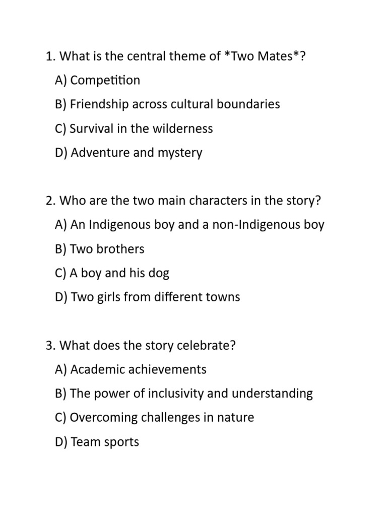 Two Mates Questions | PDF | Friendship | Sibling