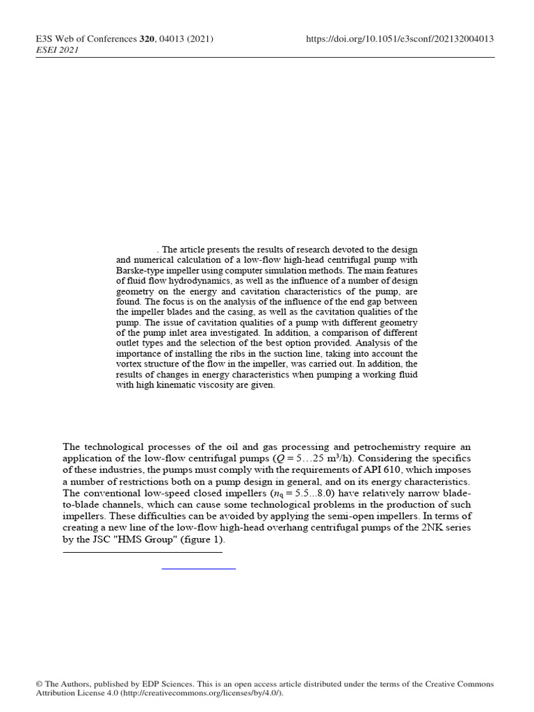 Design And Fluid Dynamics Features Of A Low Flow H PDF Pump 