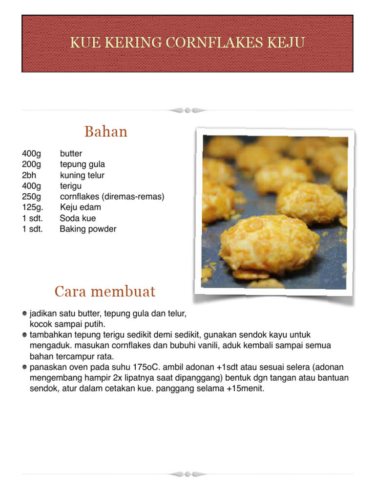 Kue Kering Cornflakes Keju | PDF