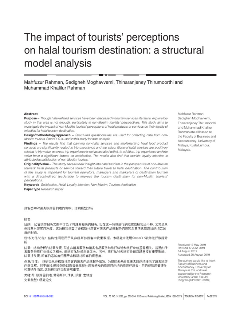 The Impact of Tourists Perceptions On Ha | PDF | Tourism ...