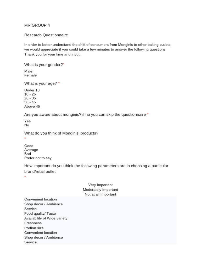 Consumer Shift from Monginis Survey | PDF