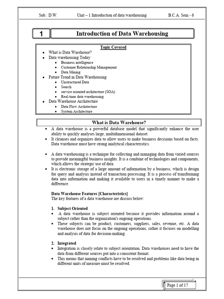 Introduction to Data Warehousing Concepts | PDF | Data Warehouse ...