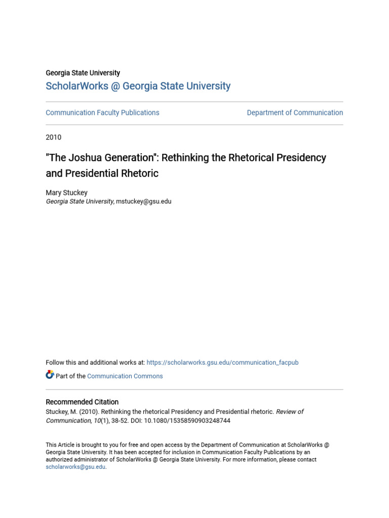 What Is Rhetorical Presidency | PDF | Rhetoric | Hillary Clinton
