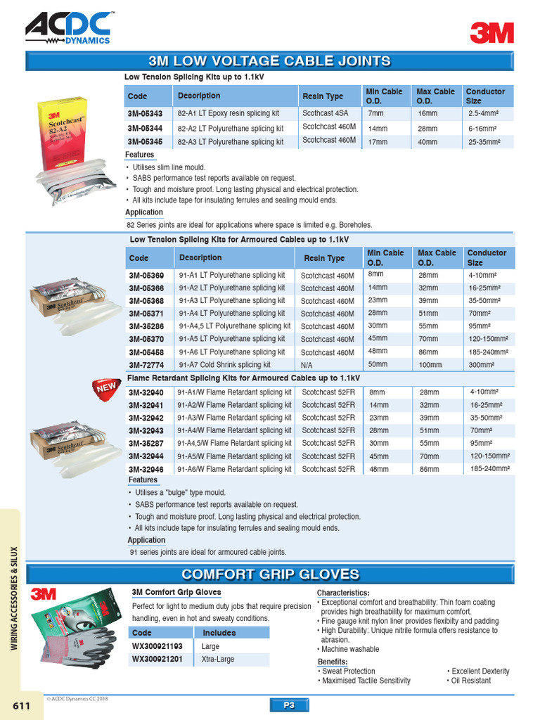 3M Low Tension Splicing Kits Catalogue | PDF | Electrical Engineering ...
