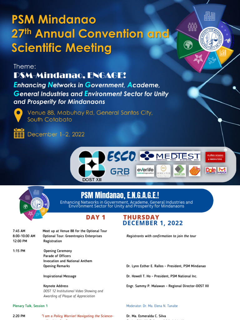 PSM Mindanao Conference Agenda 2022 | PDF | Microbiota | Antimicrobial ...