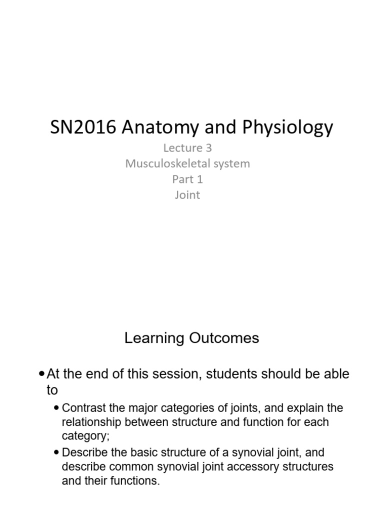 lecture 3_part1_joints | PDF | Knee | Anatomical Terms Of Motion