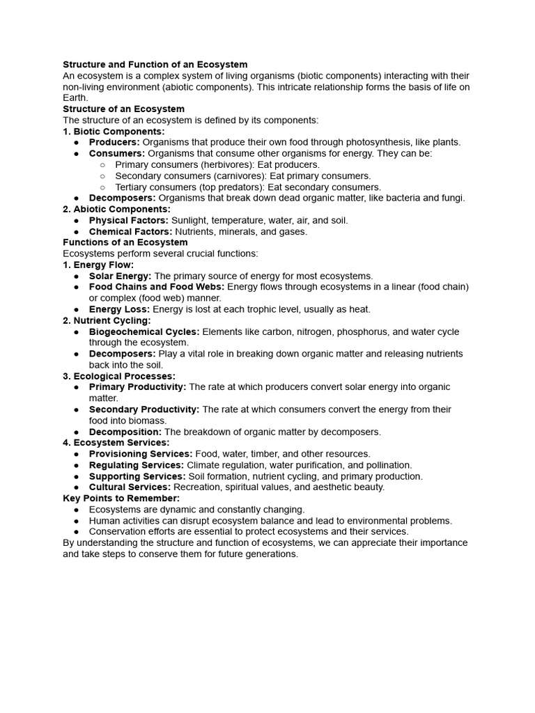 Structure and Function of Ecosystem | PDF | Ecosystem | Food Web
