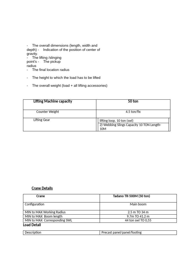 Crane Lifting Plan for 50 Ton Capacity | PDF | Crane (Machine)