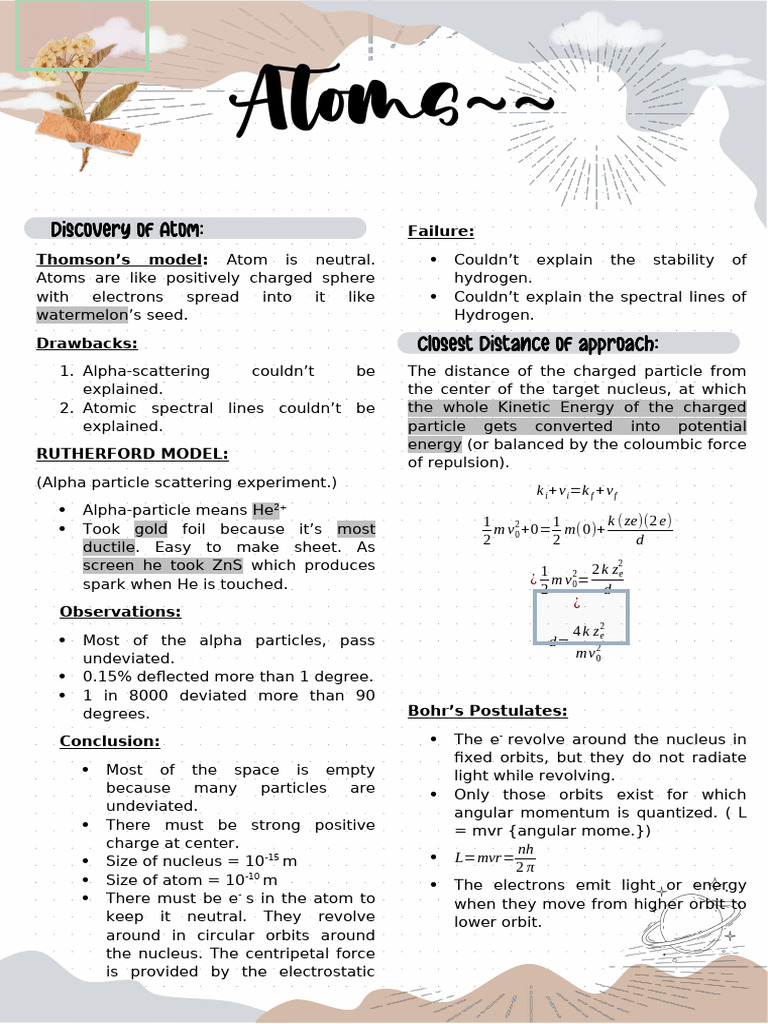 ATOMS | PDF | Atoms | Physical Chemistry