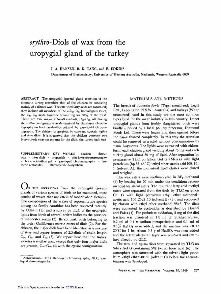 Turkey Uropygial Gland Wax Composition | PDF | Thin Layer ...