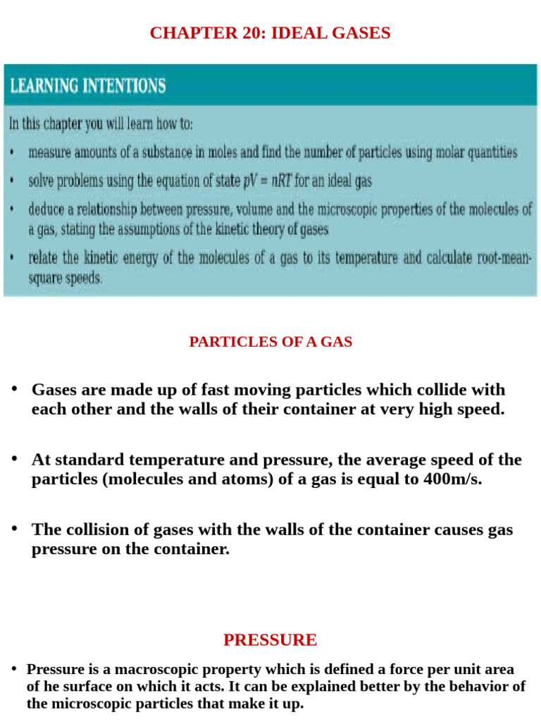 Understanding Ideal Gas Behavior | PDF | Gases | Pressure