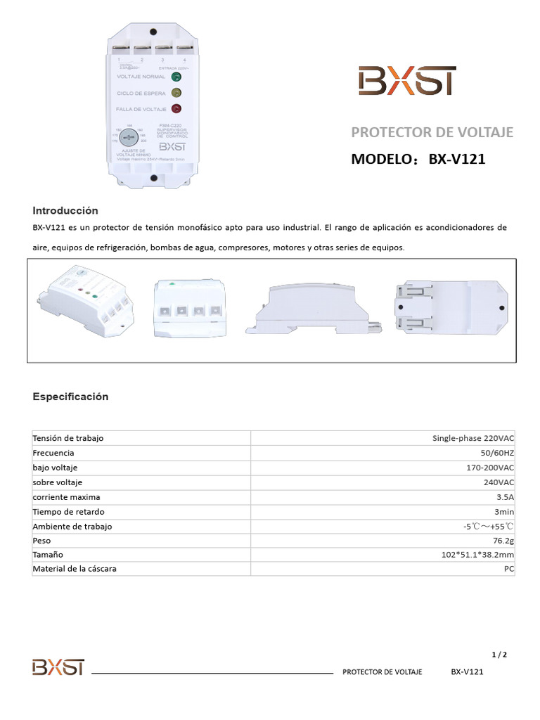Protector de Voltaje BX-V121 | PDF | voltaje | Poder (Física)