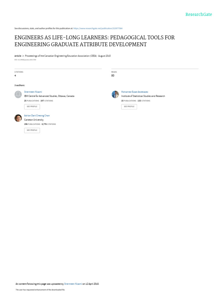 Engineers As Life-Long Learners Pedagogical Tools | PDF | Pedagogy ...