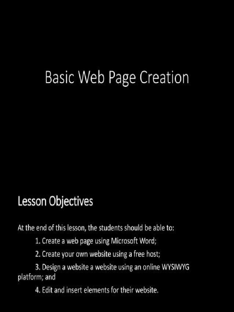 Lesson 21 Basic Web Page Creation | PDF