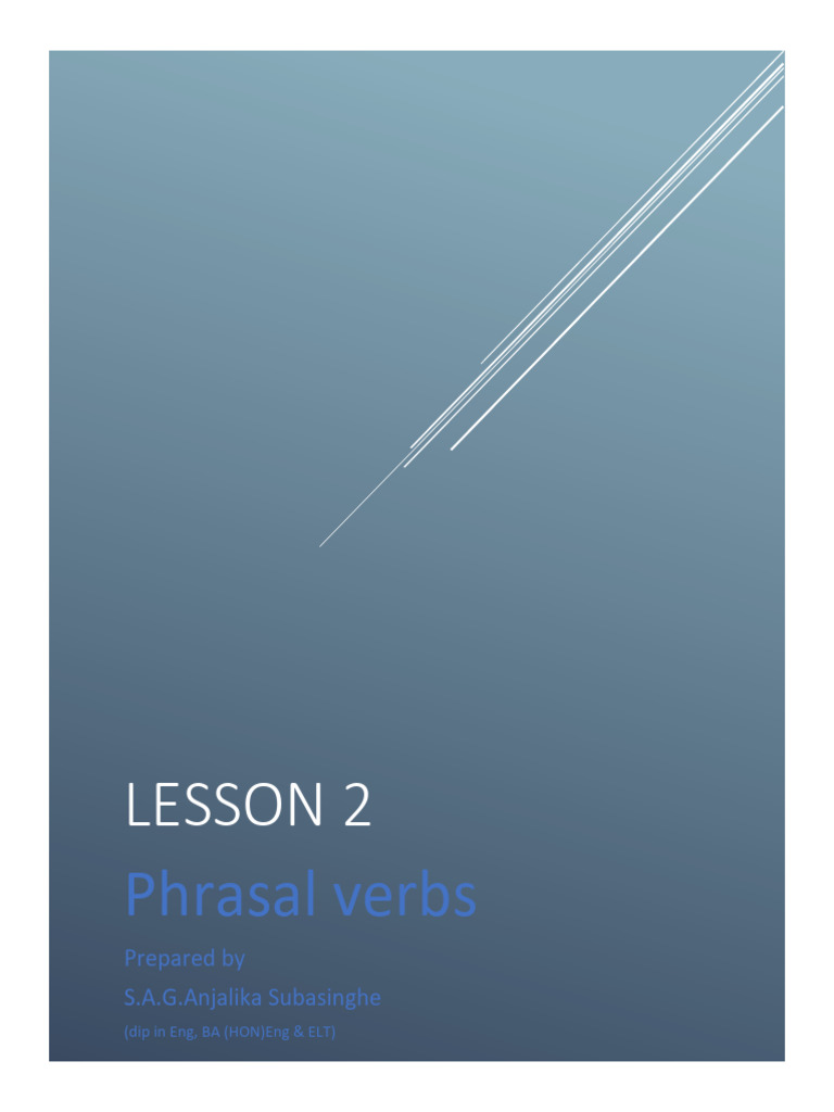 Understanding Phrasal Verbs in English | PDF