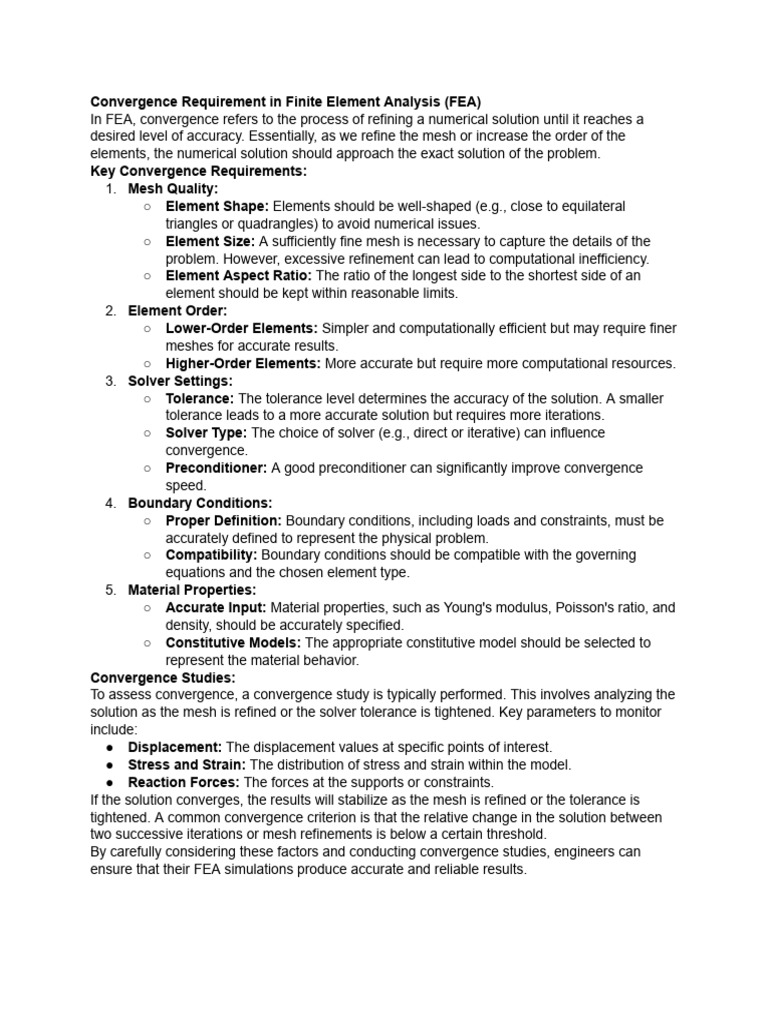 Define Convergence Requirement in Fem | PDF | Finite Element Method ...