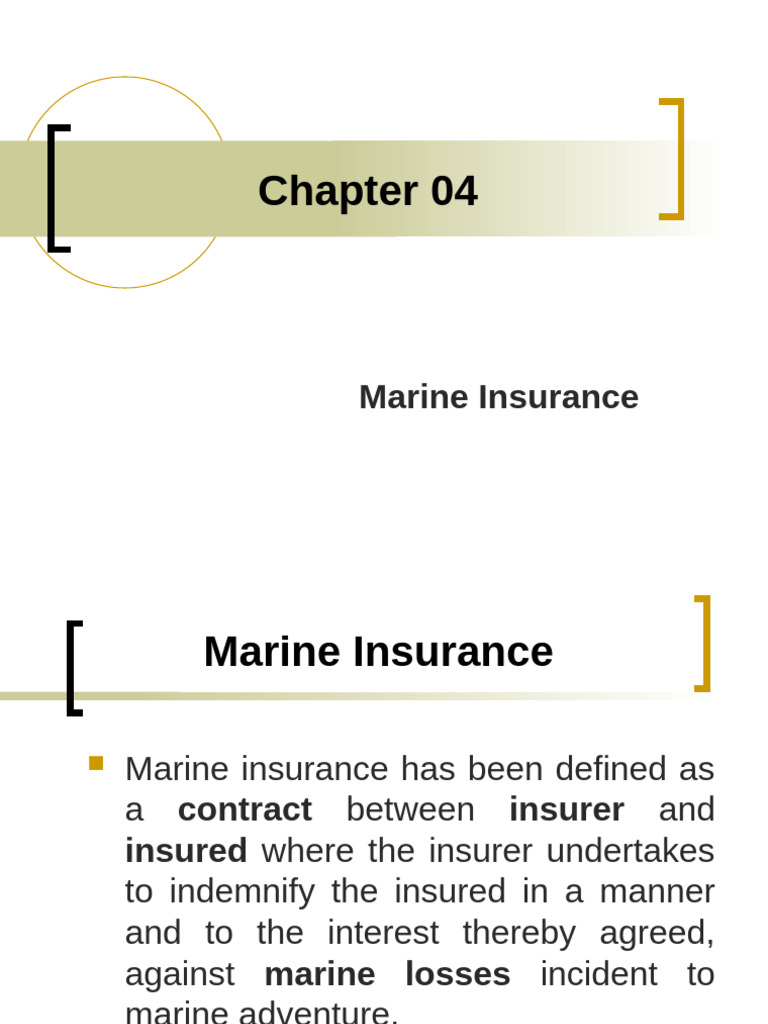 Chapter 04 Insurance | PDF | Insurance | Warehouse