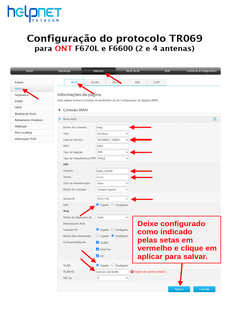 Protocolo - TR069 ONTs - F670L - F6600 - Novas e Mesh | PDF