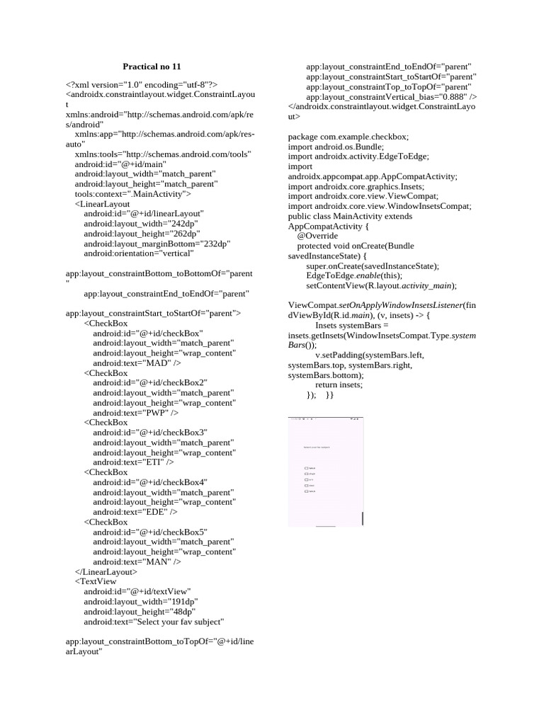 Android Checkbox Layout Example | PDF | Consumer Electronics | Personal ...