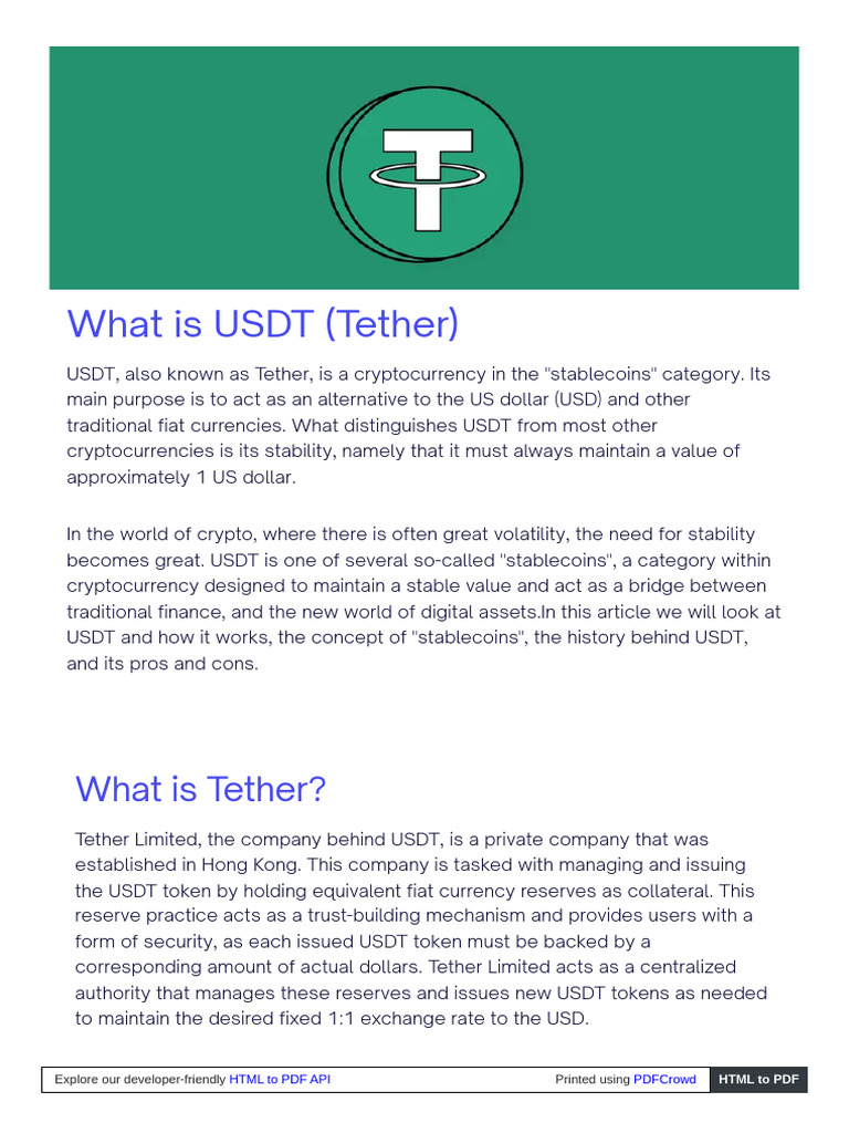 Firi Com Cryptocurrency Usdt What Is Usdt Tether | PDF | Cryptocurrency |  Financial Technology