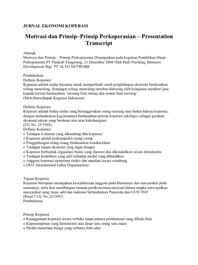 Jurnal Ekonomi Koperasi Pdf