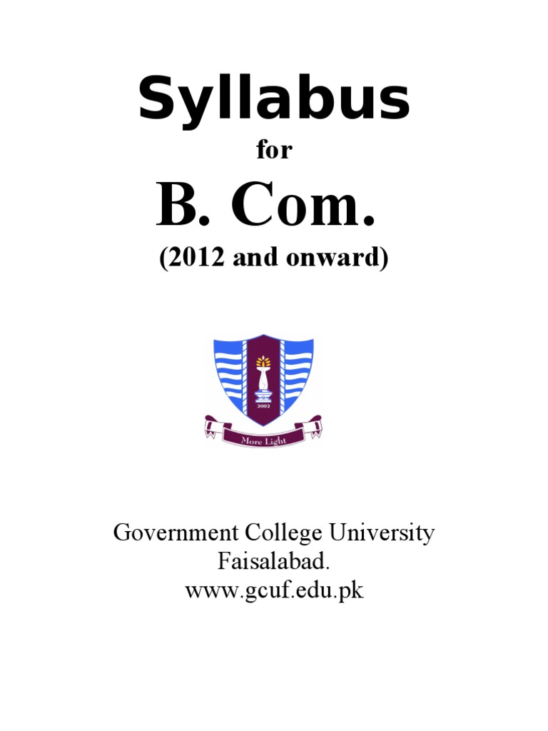 B.Com Syllabus Overview (Part I & II) | PDF | Economics | Statistics