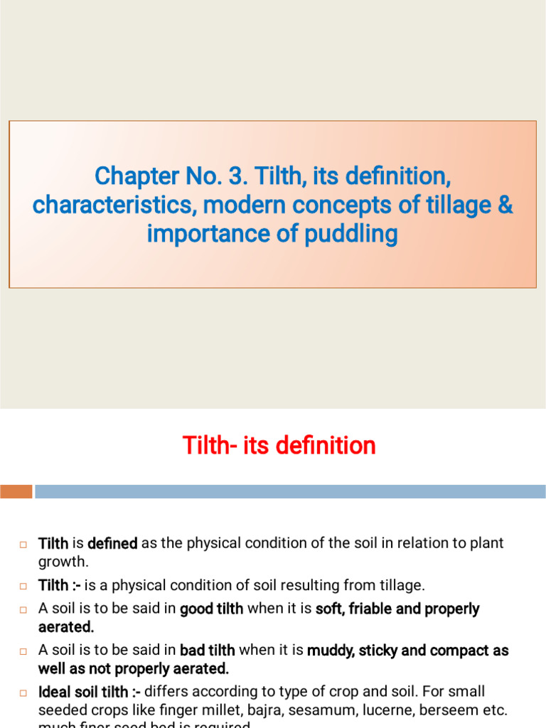 Chapter No. 3. Tilth, Its Definition, Characteristics, Modern Concepts ...