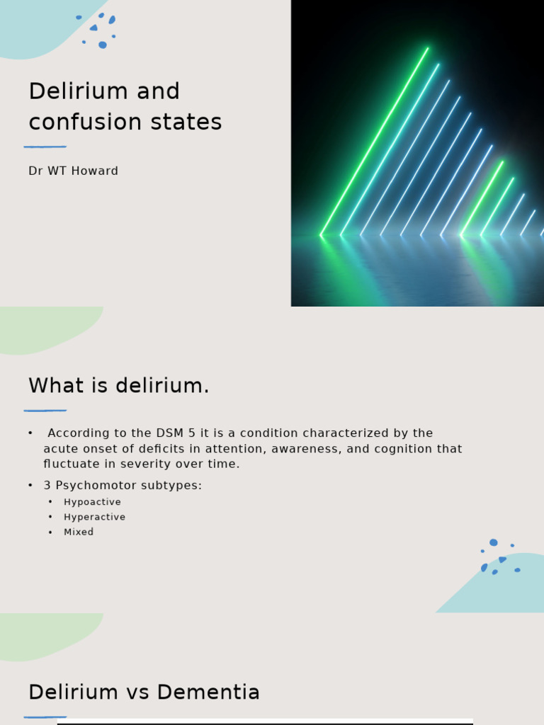 Delirium and Confusion States | PDF | Diseases And Disorders | Health Care