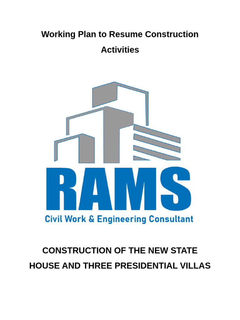 Construction Resumption Working Plan | PDF