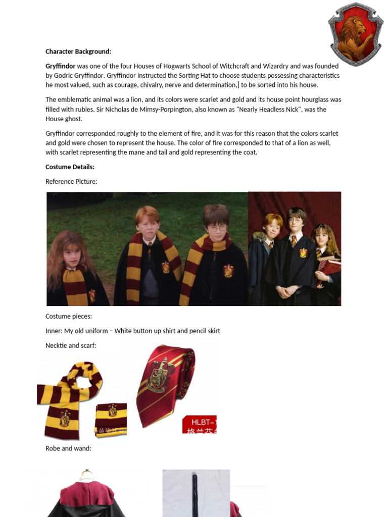Gryffindor House Overview and Traits PDF