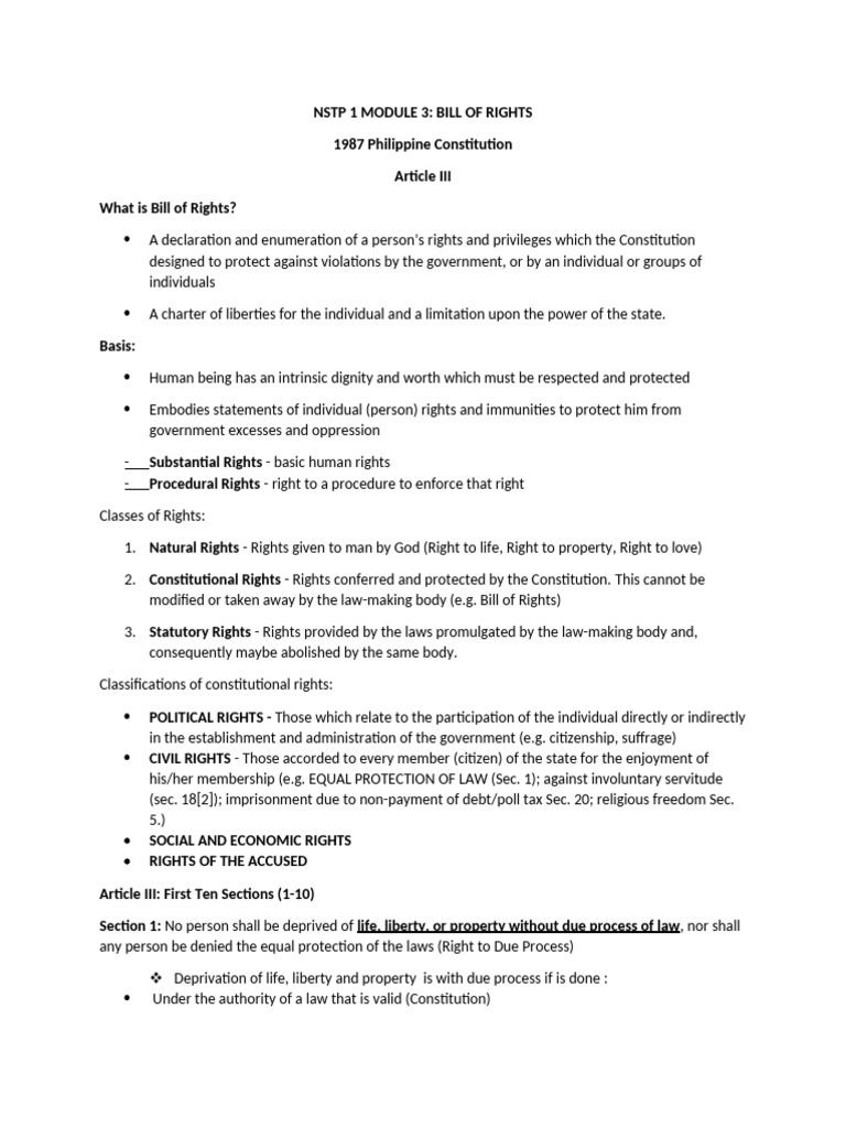 Understanding the Bill of Rights in the Philippines | PDF | Search And ...