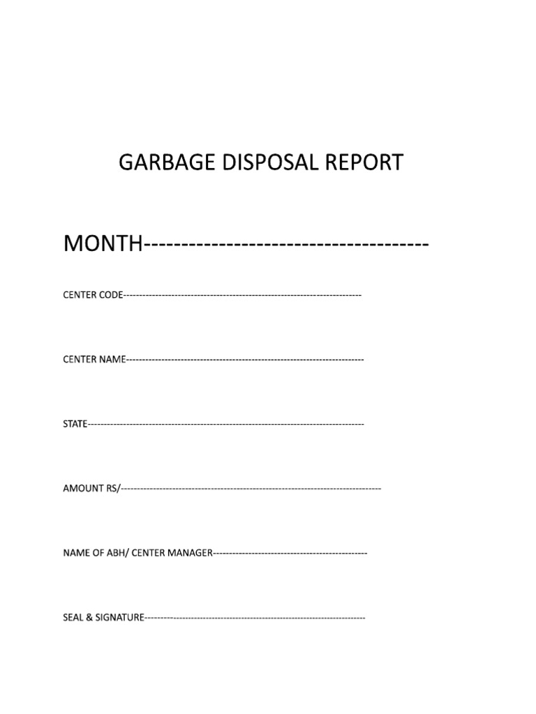 Garbage Payment Format | PDF