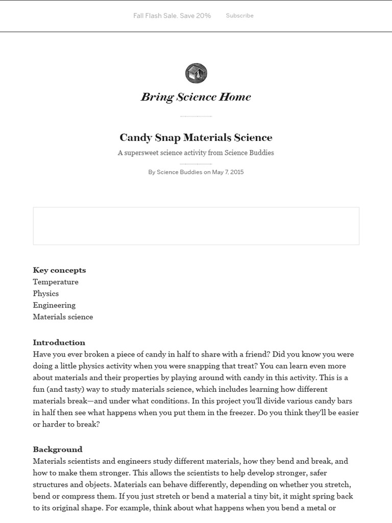 Candy Physics: Temperature Effects Experiment | PDF | Ductility ...