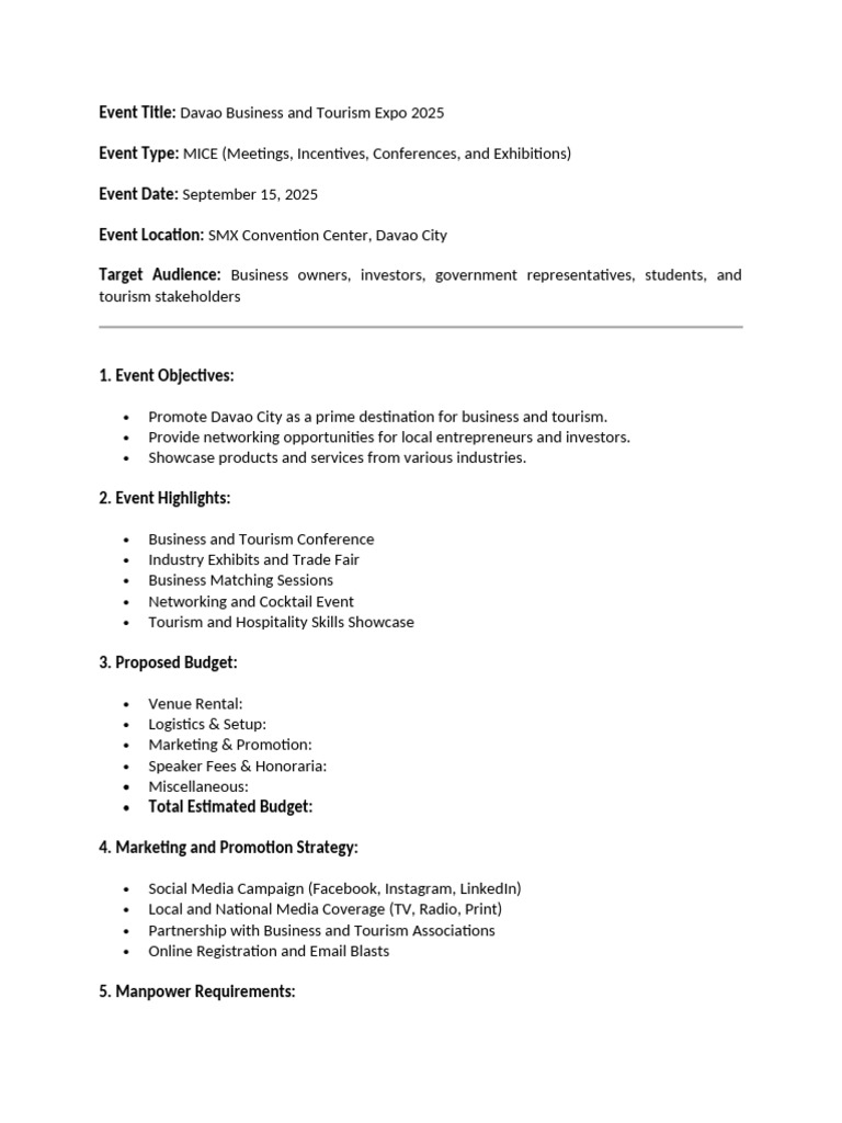 Davao Business & Tourism Expo 2025 | PDF