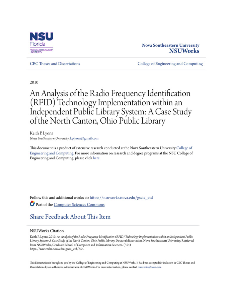 An Analysis of The Radio Frequency Identification RFID Technolo | PDF ...