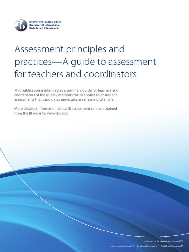 IB Assessment Principles Guide | PDF | Educational Assessment | Teachers