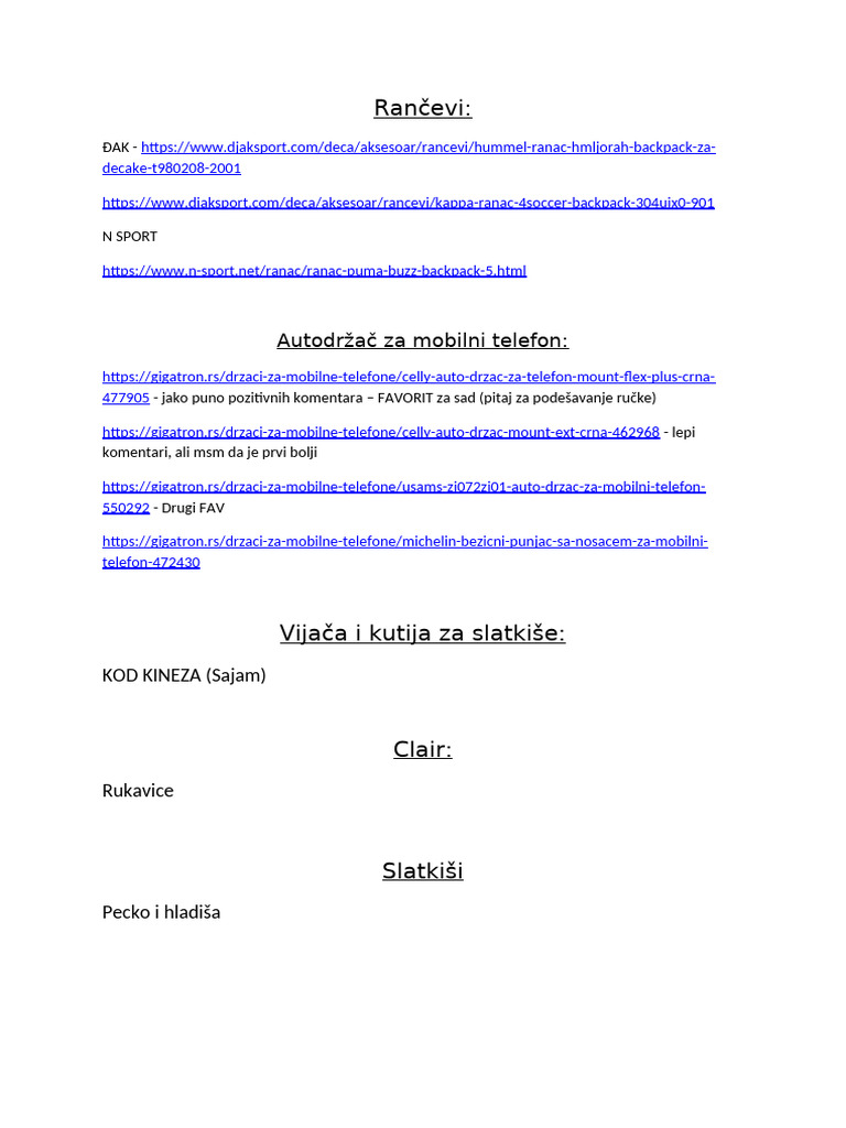 Rancevi I Auto Držaci Za Mob | PDF