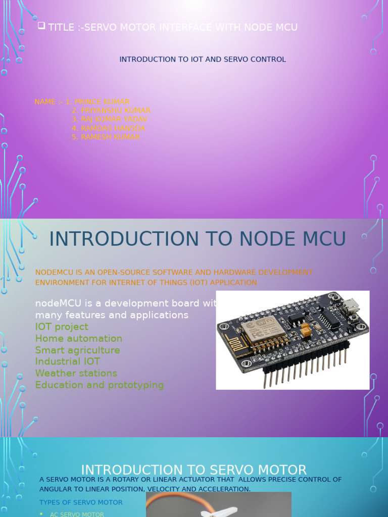 IoT Servo Motor Control with NodeMCU | PDF | Servomechanism | Electronics