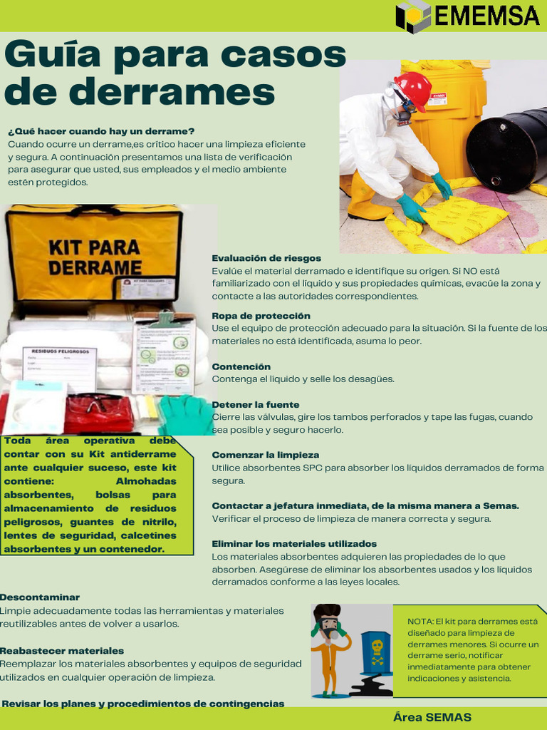 Charla Diaria MARTES 16.04.24 - GUÍA PARA CASOS DE DERRAMES | PDF