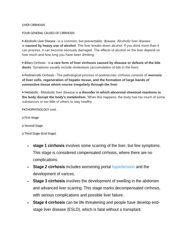 Liver Cirrhosis Pdf Cirrhosis Liver